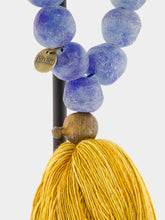 Studio Julia Atlas Blue and Gold Prayer Bead Artwork