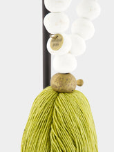 Studio Julia Atlas White and Chartreuse Prayer Bead Artwork