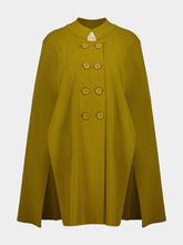 Paula Alba Fir Green Jacquard Knitted Cape