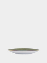 Marie Daâge Coupe Aloe Dessert Plate in Snake Green and Burgundy