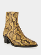 Amiri Brown Python-Embossed Ryder Boots