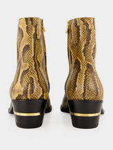 Amiri Brown Python-Embossed Ryder Boots