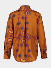 Paula Ametista Hawaii Flower Printed Silk Twill Shirt