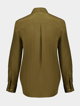 Paula Ametista Fir Green Silk Shirt