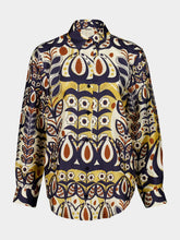 Paula Ametista Wonderland Printed Silk Twill Shirt