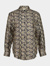 Paula Ametista Snakeskin Printed Silk Twill Shirt