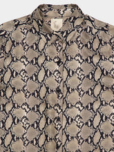 Paula Ametista Snakeskin Printed Silk Twill Shirt