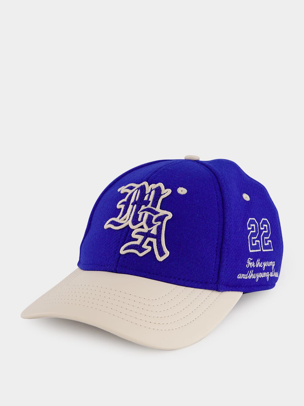 Amiri MA Spirit Two-Tone Hat in Blue and Beige | Fashion Clinic display picture 1