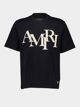 Amiri Black Staggered Logo T-Shirt