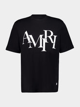 Amiri Black Staggered Logo Cotton T-Shirt