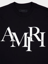 Amiri Black Staggered Logo Cotton T-Shirt