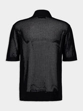 Amiri Black Mesh V-Neck Polo