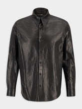 Amiri Black Lightweight Leather Button-Up Shirt
