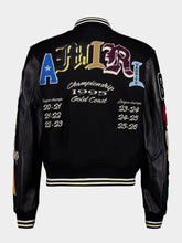 Amiri Black Varsity Jacket with Chenille Patches