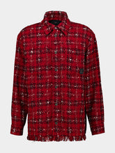 Amiri Red Rose Tweed Flannel Overshirt