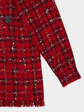 Amiri Red Rose Tweed Flannel Overshirt