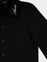 Amiri Black Script Collar Cotton Shirt Jacket