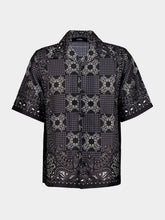 Amiri Black MA Check Silk Camp Shirt