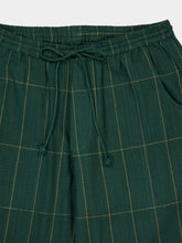 Baziszt Emerald Green Anthem Hand-Woven Cotton Pants