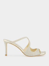 Jimmy Choo Platinum Ice Anise Glitter Sandals