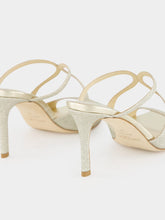 Jimmy Choo Platinum Ice Anise Glitter Sandals