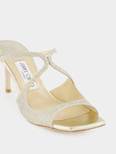 Jimmy Choo Platinum Ice Anise Glitter Sandals