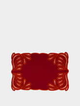 Borgo Delle Tovaglie Tecla Natural Linen Placemat in Red
