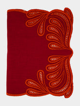 Borgo Delle Tovaglie Tecla Natural Linen Placemat in Red
