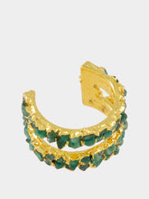 Fenomena Gold Medium Mosaico Emerald Ear Cuff