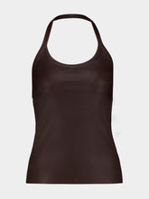 Stouls Chocolate Cherry Leather Halter Top