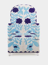 Fernando Otero Recycled Beads Blue Floral Armchair