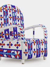 Fernando Otero Recycled Beads Blue Stripped Armchair
