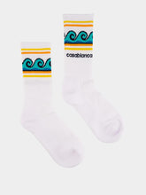 Casablanca Greco Wave Socks Knitted Cotton Sports Socks