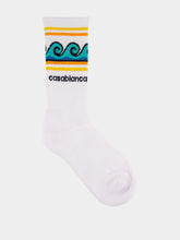 Casablanca Greco Wave Socks Knitted Cotton Sports Socks
