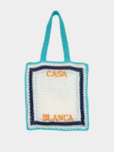 Casablanca Tennis Stripe Crochet Cotton Shoulder Bag