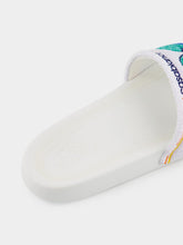Casablanca Greco Wave Terry Embroidered Sliders