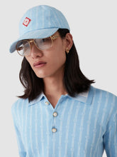 Casablanca Blue Laurel Stripe Logo Patch Cap