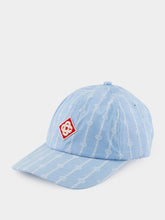 Casablanca Blue Laurel Stripe Logo Patch Cap