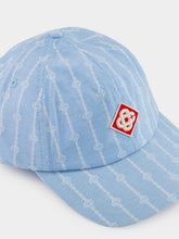 Casablanca Blue Laurel Stripe Logo Patch Cap