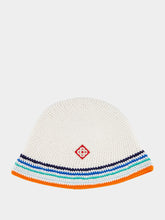 Casablanca White Tennis Stripe Crochet Hat
