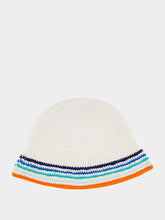 Casablanca White Tennis Stripe Crochet Hat
