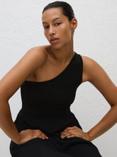 Matteau Black Asymmetric Knit Dress