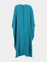 Paula Auriga Botanical Green Silk Kaftan Dress