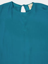 Paula Auriga Botanical Green Silk Kaftan Dress