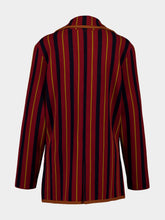 Paula Aurora Red Dahlia Knitted Striped Blazer