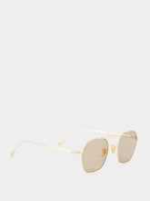 Cutler and Gross 18K Gold Octagonal Aviator Sunglasses