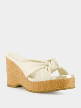 Latte Nappa Leather Avenue Wedge Mules
