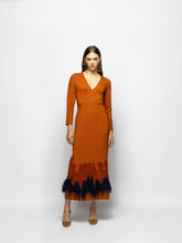 Paula Sakura Cinnamon Stick Embroidered Long-Sleeved Maxi Dress with Feathers