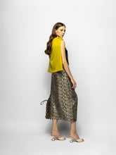 Paula Ivy Snakeskin Wrap Skirt in Printed Silk Twill