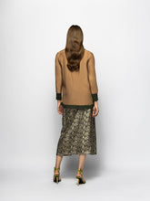 Paula Diane Timberwolf Silk V-Neck Long-Sleeve